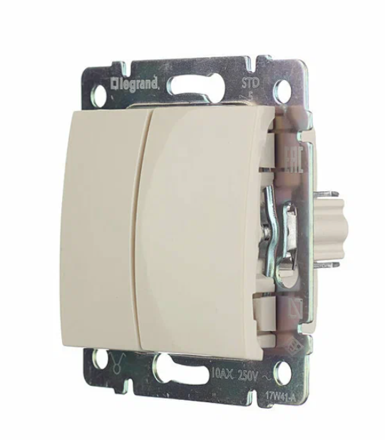 Переключатель Legrand [ 774308 ] Valena (на два направления, двухклавишный, слоновая кость)